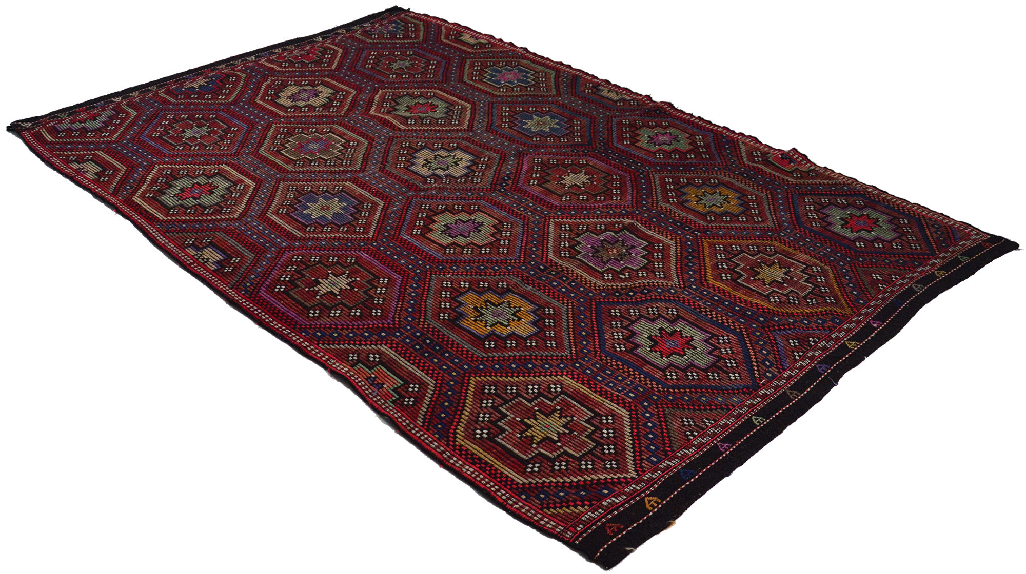 Anatolian handmade kilim rug 291 cm x 193 cm