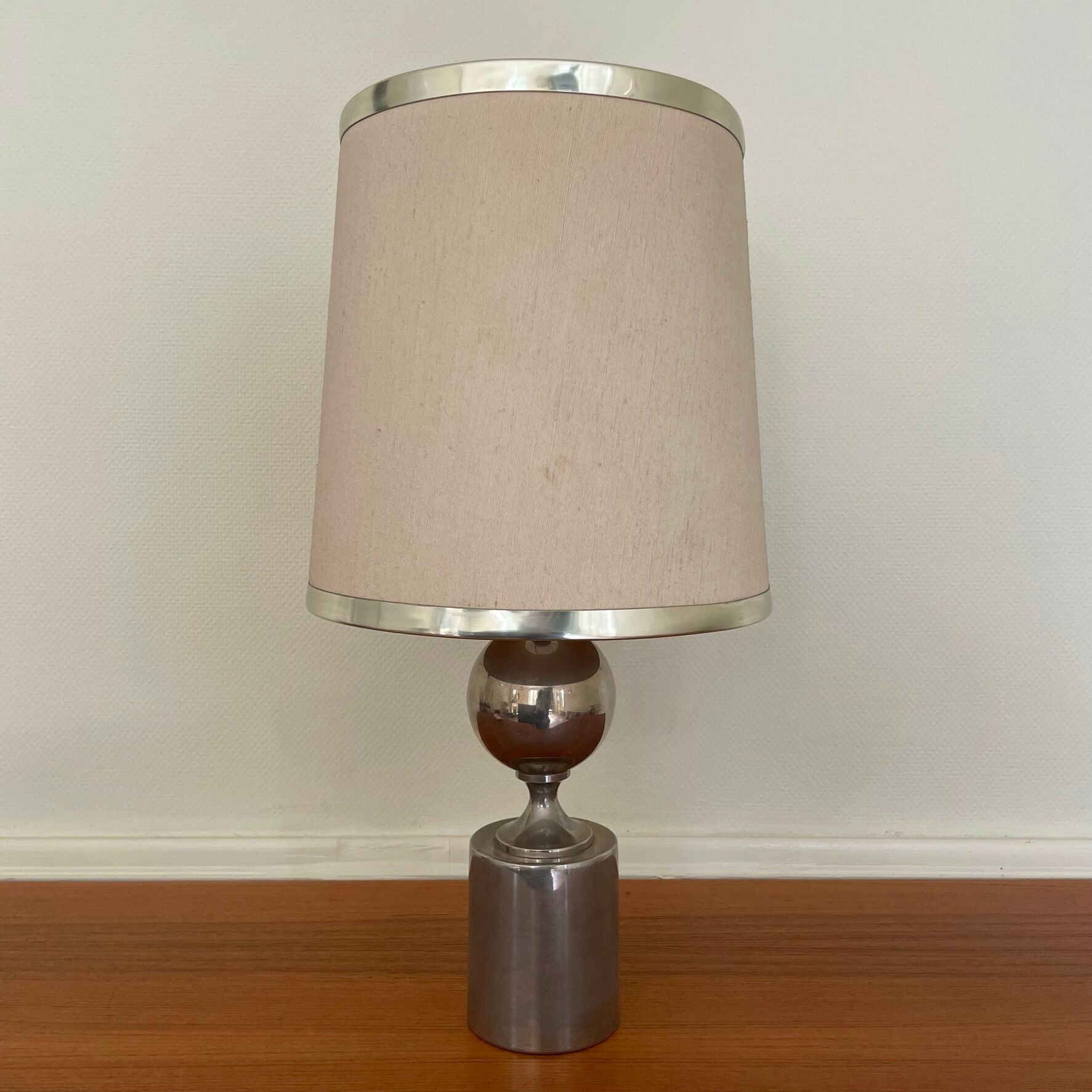 Steel lamp by Philippe Barbier, 1970