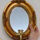 Pair of Mid Century Swedish Gilded Wooden Sconces with Mirror