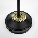 Pair of french brass and cracked glass wall lights, 1950s