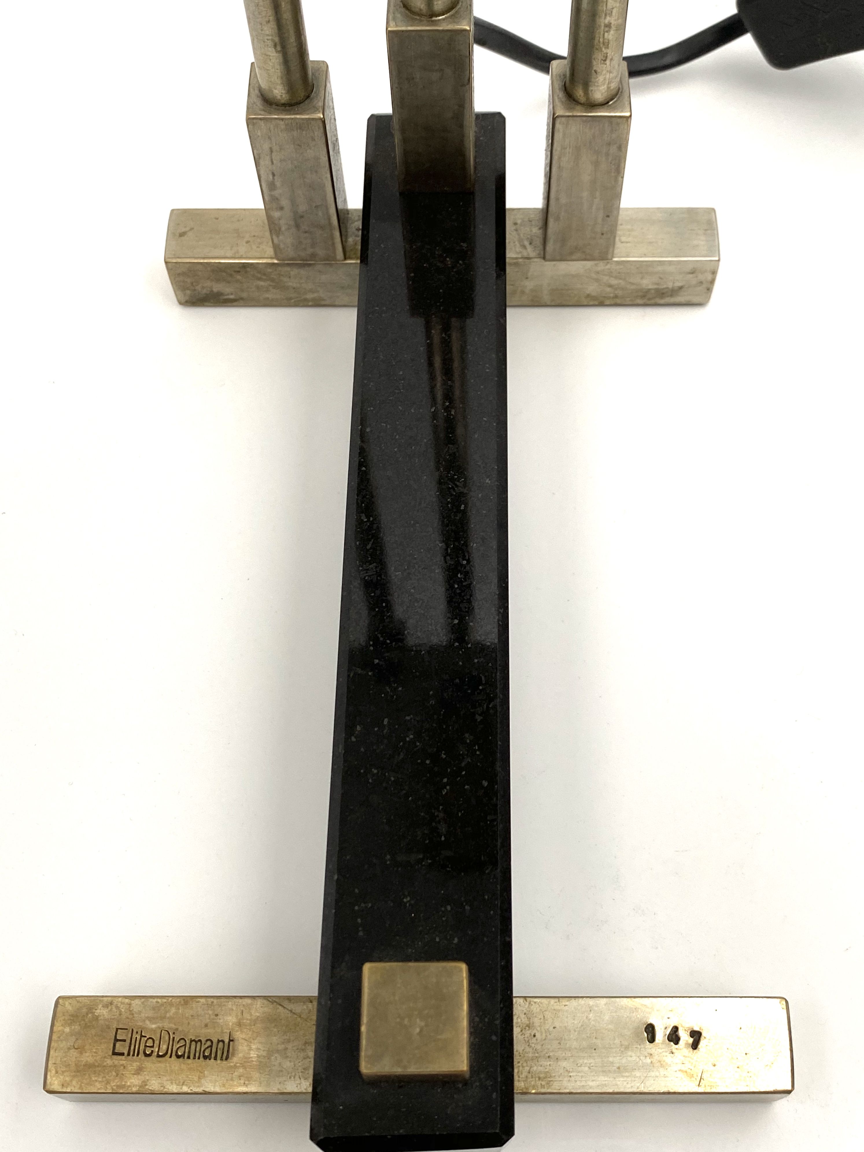 Diamant Art Studio Pair of Bauhaus cubist shaped Lamps. Marked 'New York 1938' & Numbered