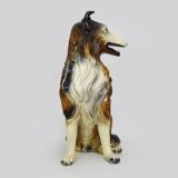 Life-size ceramic collie dog sculpture from the 1960s