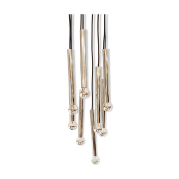 Vintage chrome cascading chandelier, 1970s