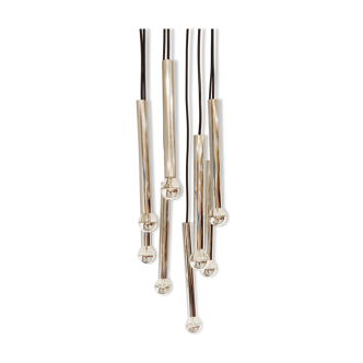 Vintage chrome cascading chandelier, 1970s