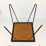 1950 oak and black metal side table