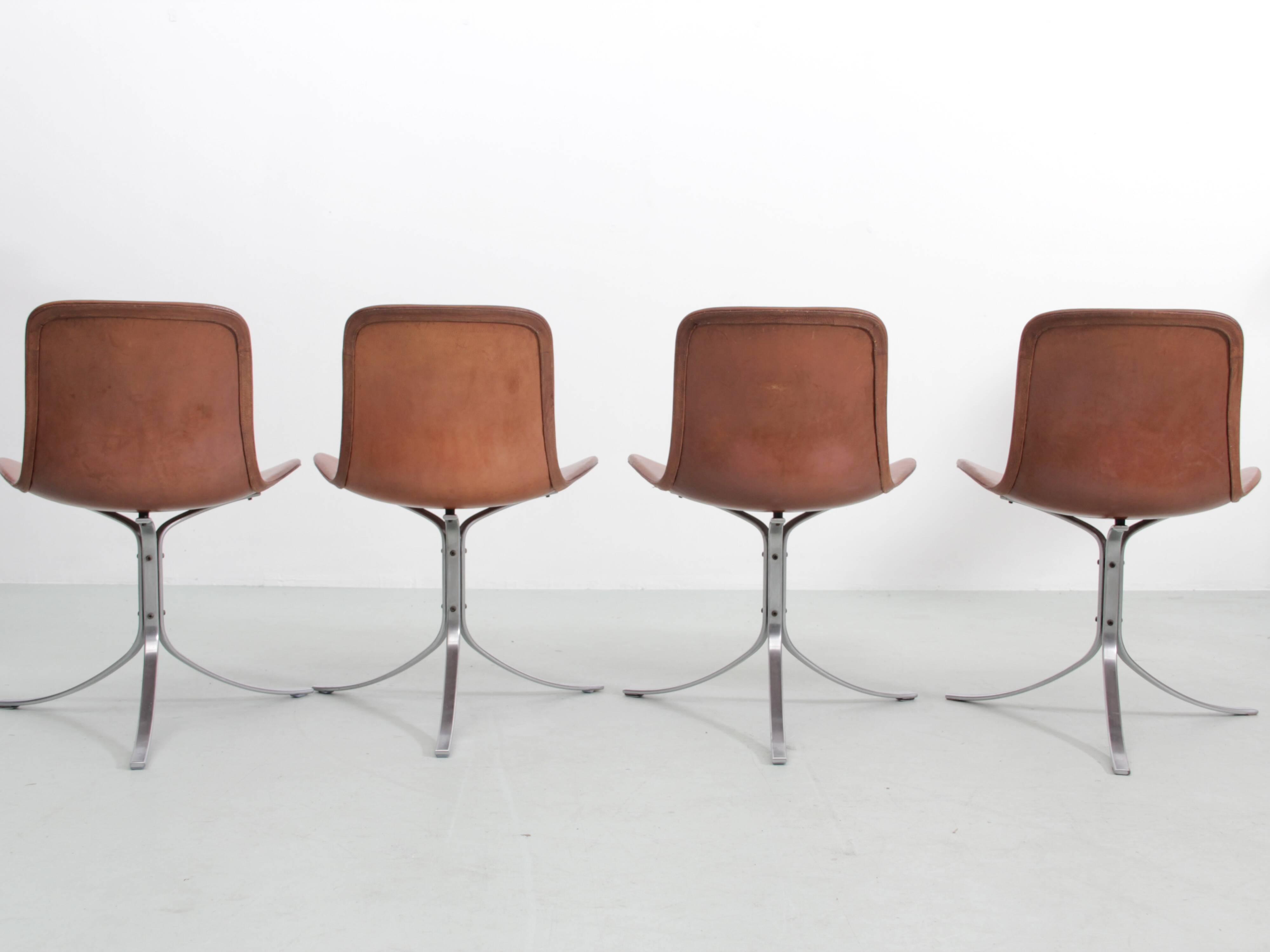 Set of 4 Scandinavian chairs model PK9 original edition K. Christiansen