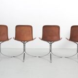 Set of 4 Scandinavian chairs model PK9 original edition K. Christiansen
