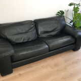 Steiner sofa bed in black leather