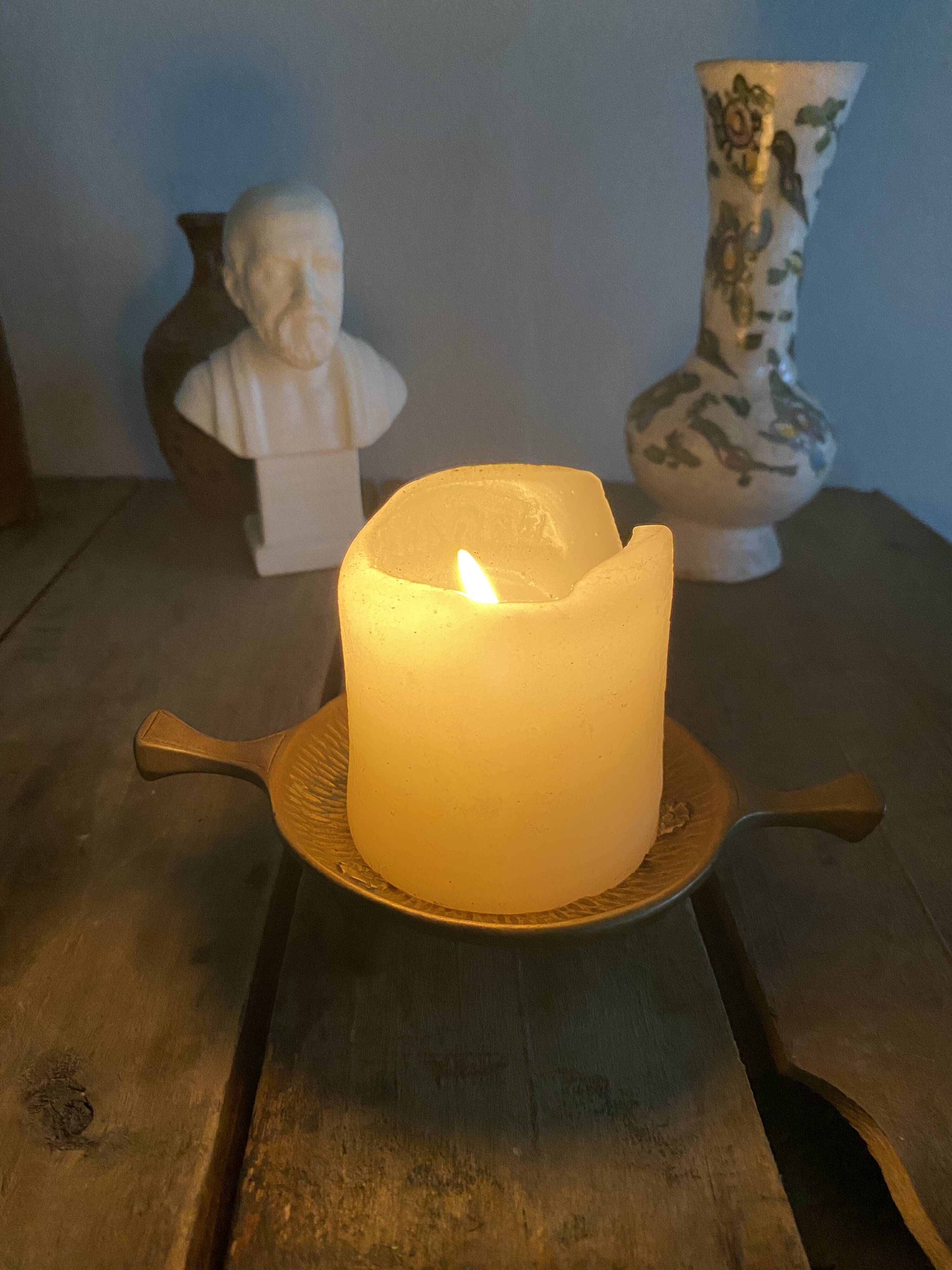 Solid brass candle holder, 1950