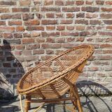 Pair of wicker armchairs