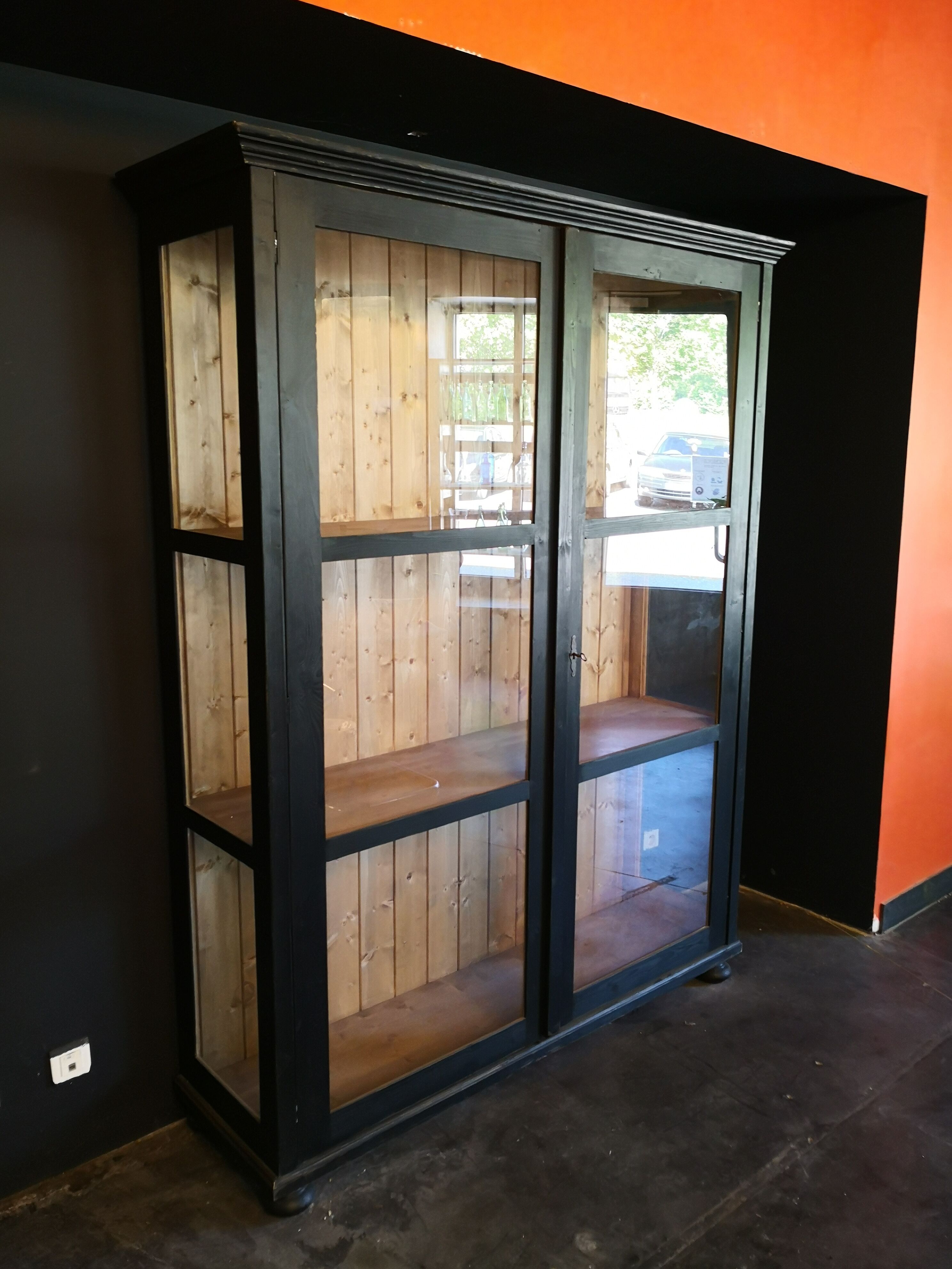 Large glazed Parisian wardrobe, showcase.