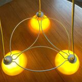Vintage 3-light pendant light by Le Dauphin circa 1980s