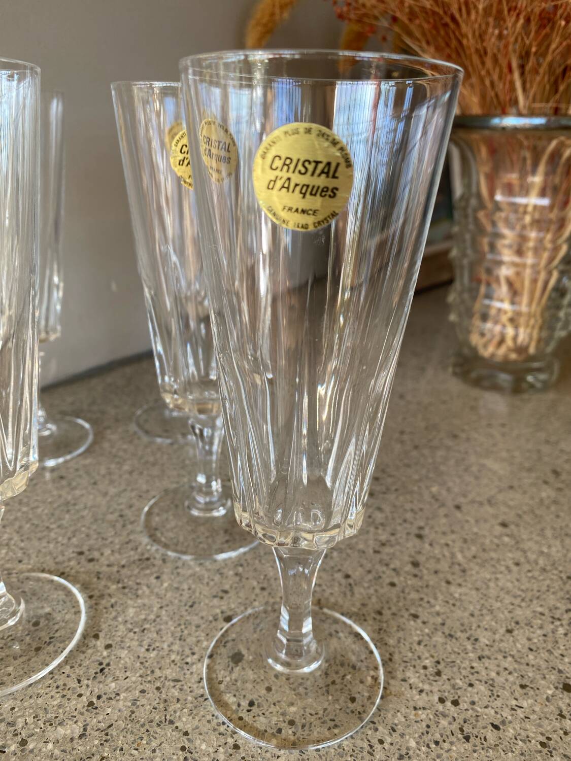 6 flûtes Cristal d’Arques modèle Versaille