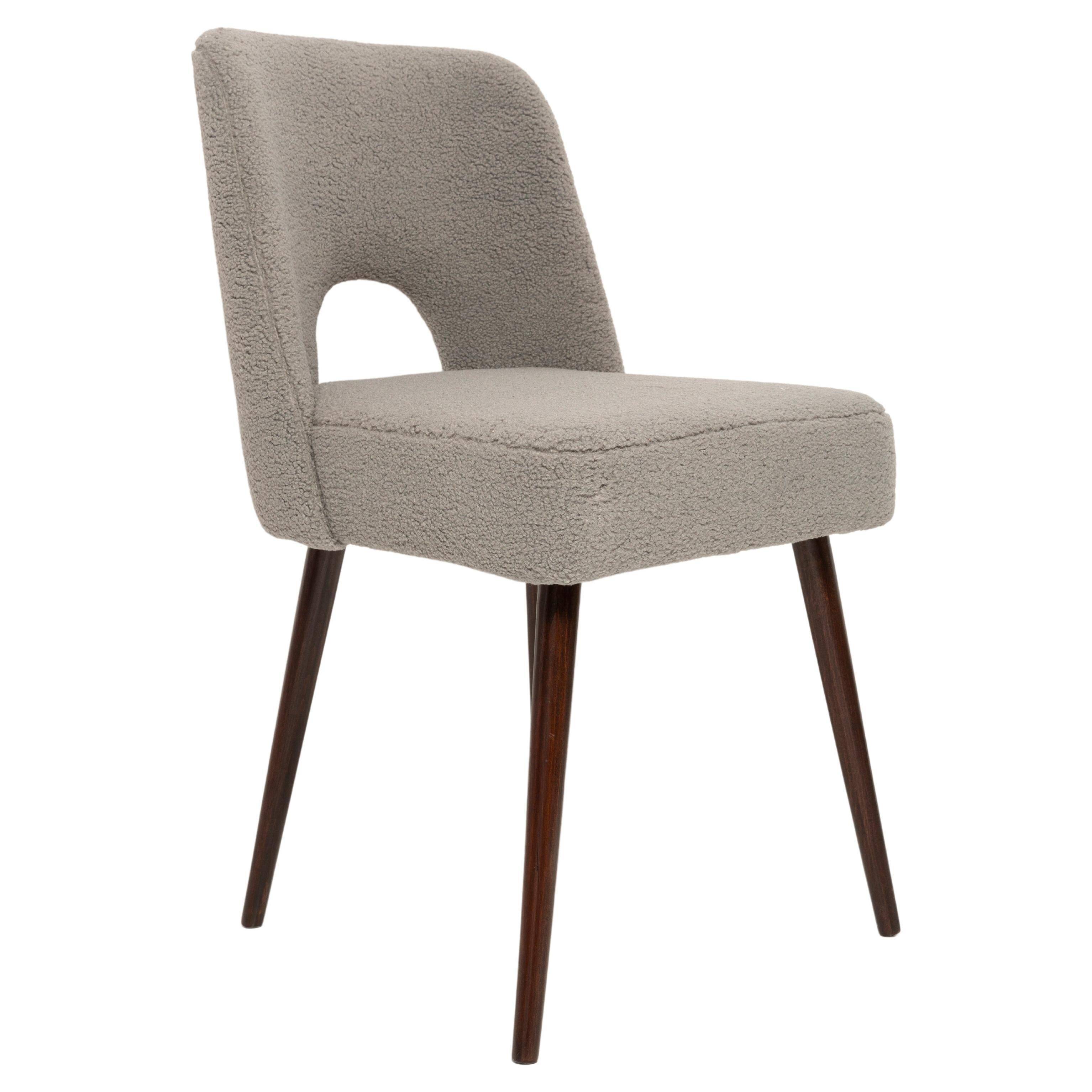 'Shell' Chair in Grey Boucle, Europe, 1960s
