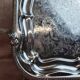 Silver-plated English tray with floral decoration – England