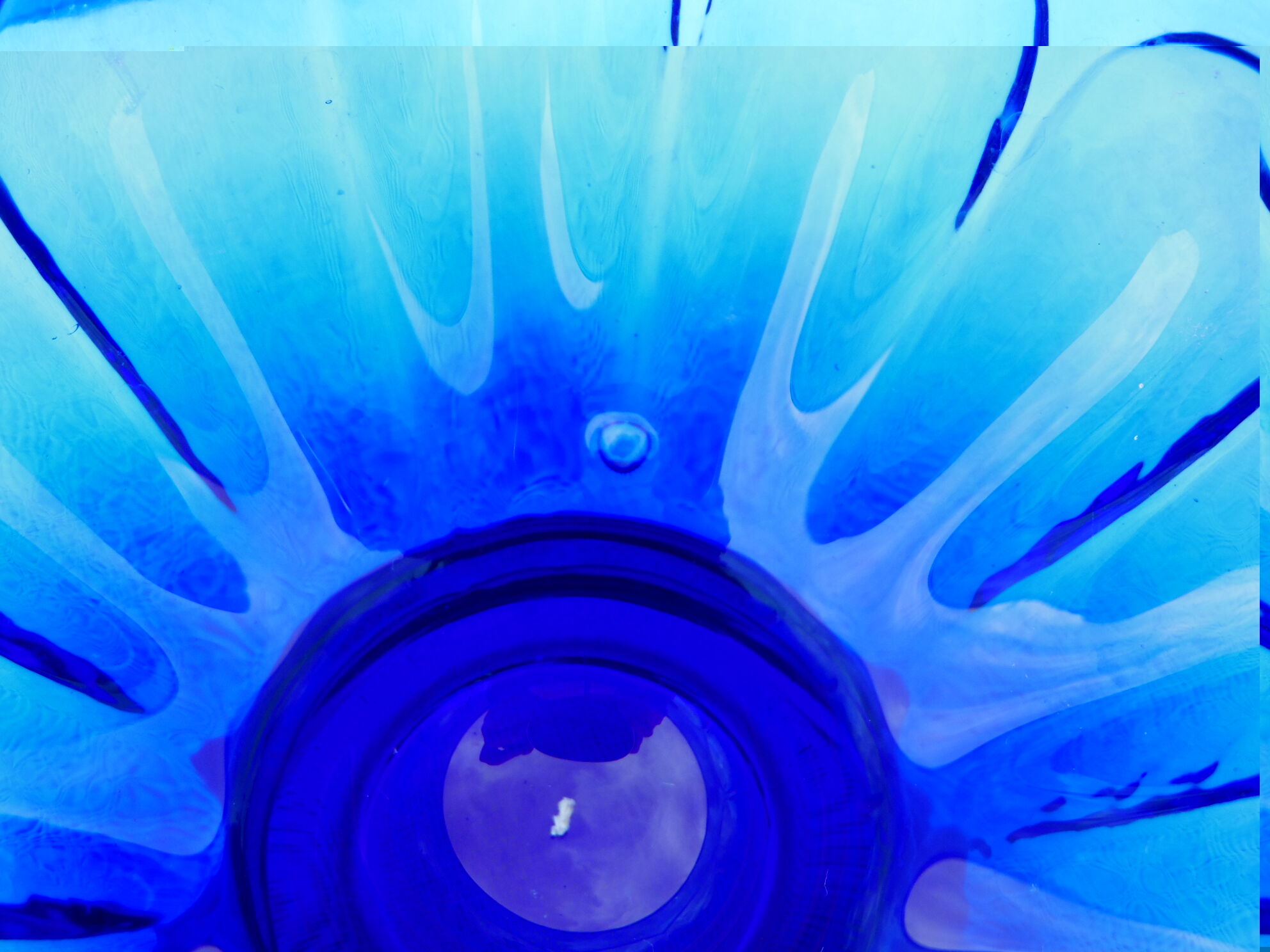 4 bols verre bleu cobalt