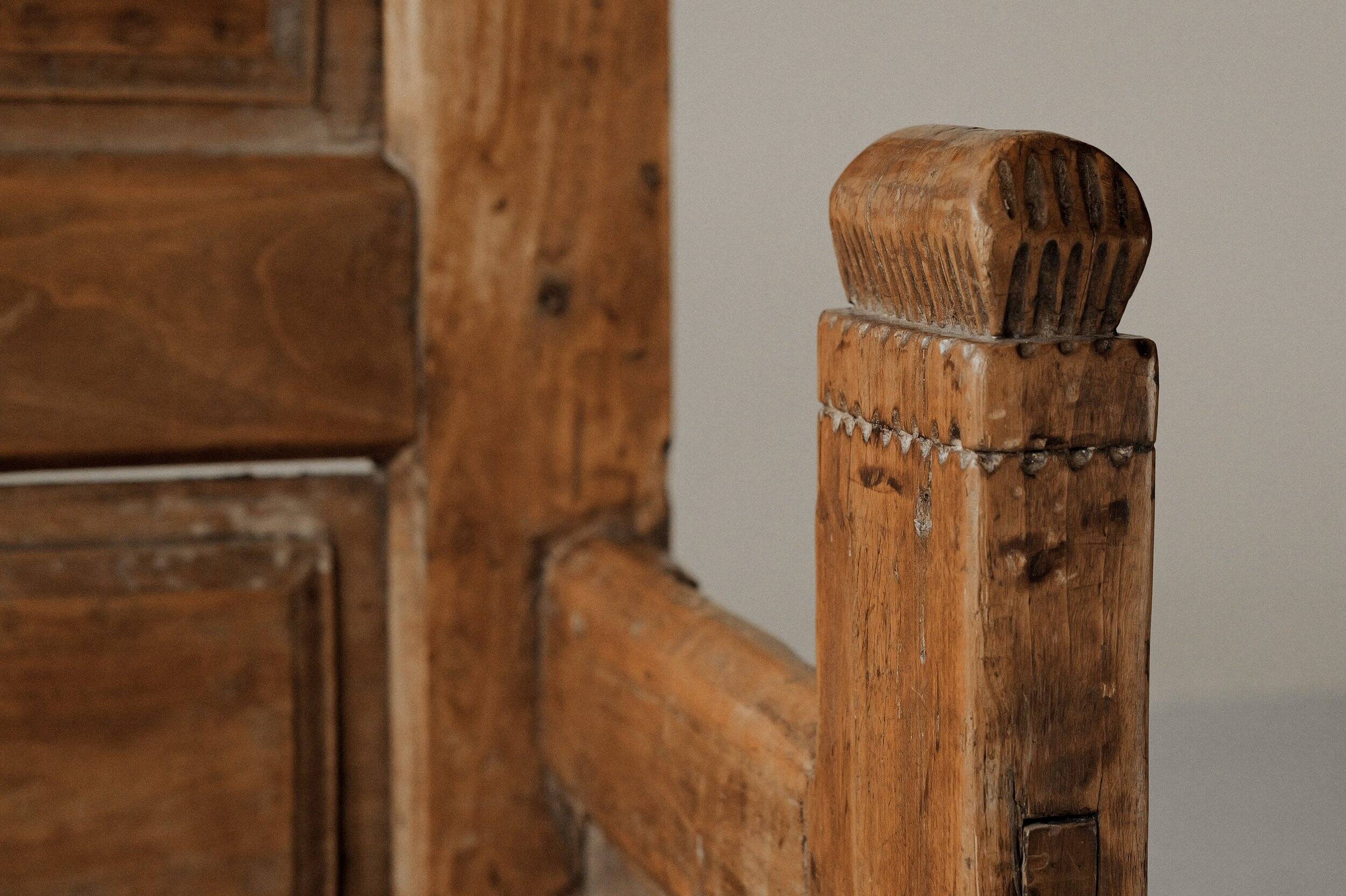 Folk art chest bench, Catalonia, 1800