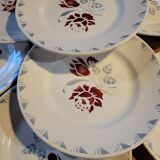 Lot of 11 flat plates Rose Rouge Niderviller