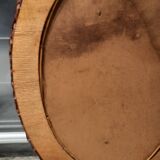 Vintage woven wicker oval mirror
