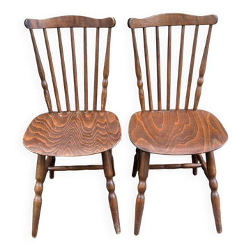2 Baumann Tacoma Florida bistro chairs in solid wood