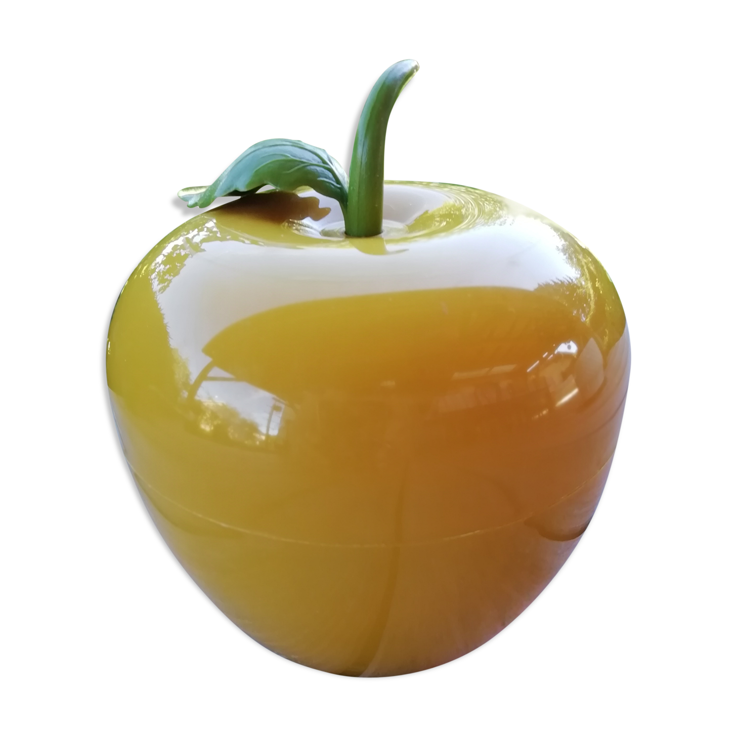 Mustard yellow ice cube apple