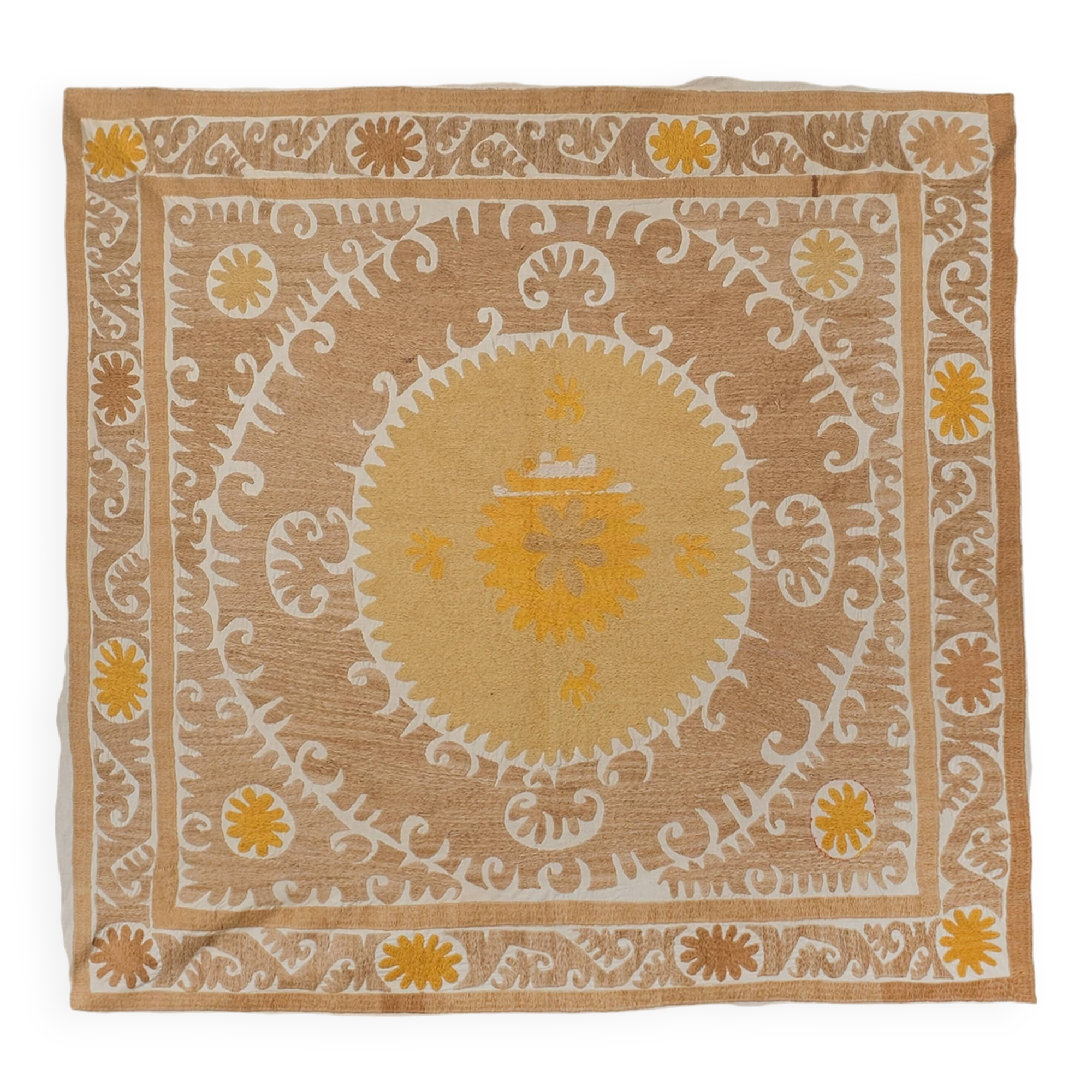 Tapis noué à la main, tapis turc vintage 122x142 cm
