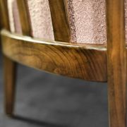 Pair of Mid-Century German Elegant Cherry Wood and Dusty Pink Fabric Armchairs