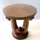 Table basse ronde Art déco en chêne et verre, Italie