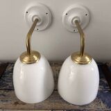 Pair of white wall sconces