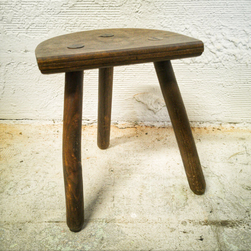Tripod cowhide stool