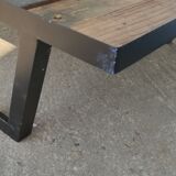 Table basse bois et métal de style industriel