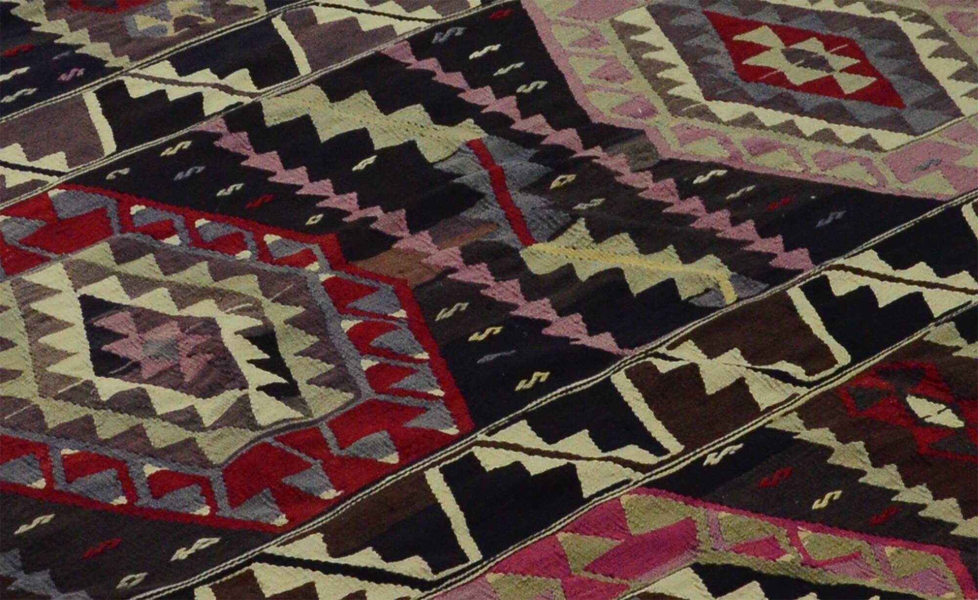 Turkish Kilim Yoruk Vintage 175x282 cm Geometric Brown and Beige