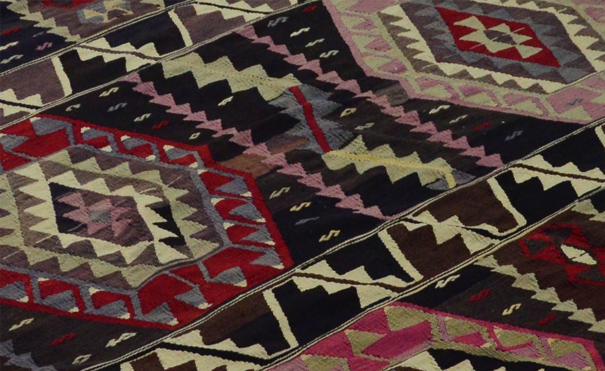 Turkish Kilim Yoruk Vintage 175x282 cm Geometric Brown and Beige