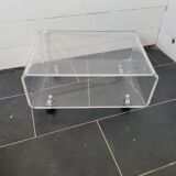 70s transparent plexiglass coffee table