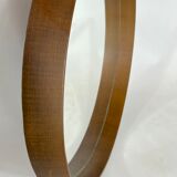 Vintage Italian wood round wall mirror from 50s