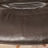 Swivel armchair with footrest, Berg Forniture, Denmark, 1970s