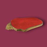 Antique wall mirror in gilded resin – back in red velvet