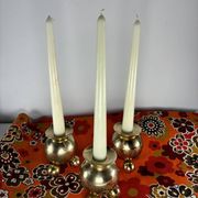 Vintage brass candlesticks Gusum Sweden 1980 x3