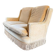 Vintage beige two-seater sofa with fringes