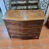Curved chest of drawers in Louis XV style oak