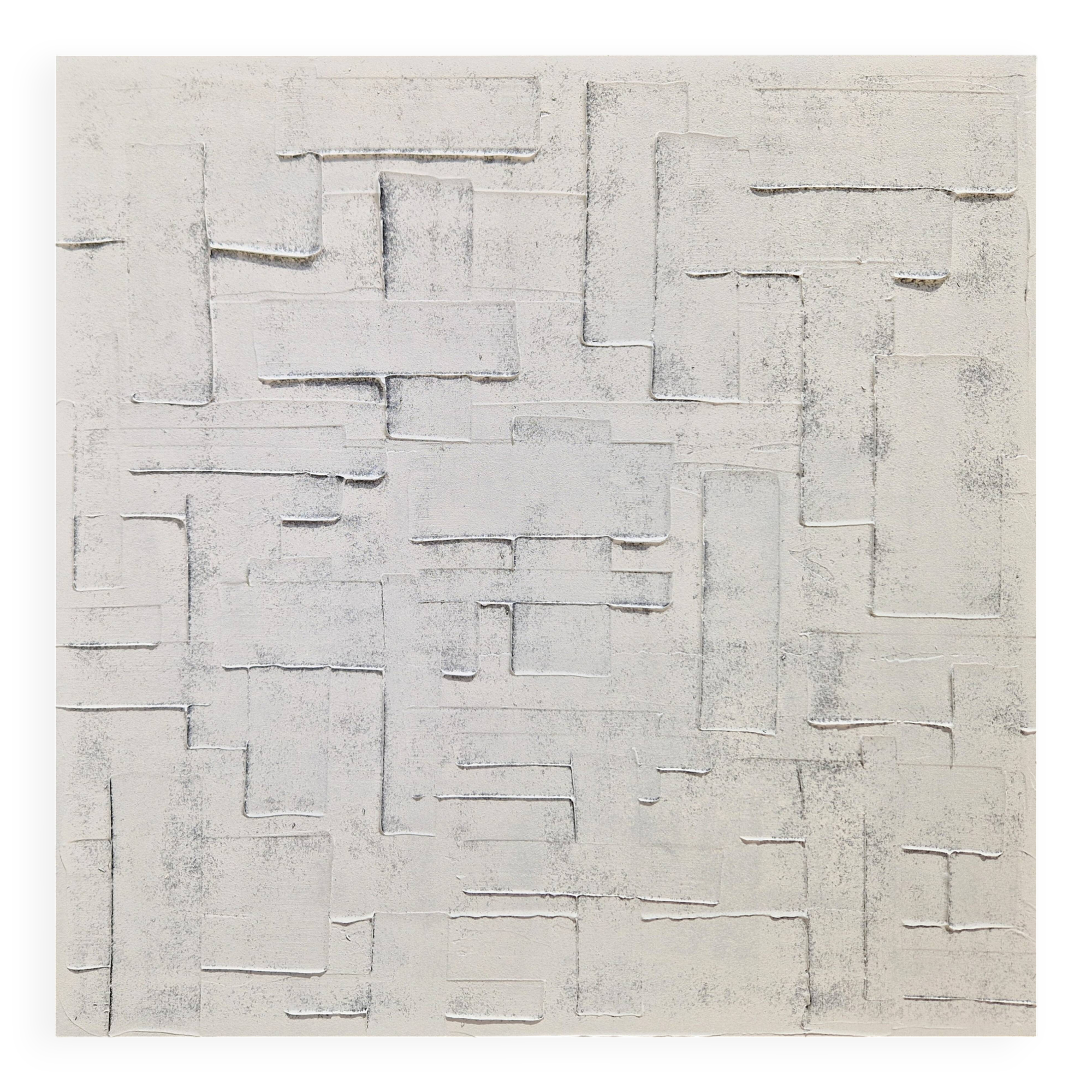 Minimalist monochrome abstract painting white