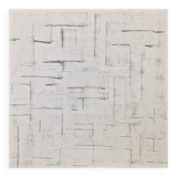 Tableau peinture abstraite monochrome minimaliste blanc
