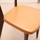 Bistro chair in fawn leatherette and dark oak