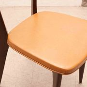 Bistro chair in fawn leatherette and dark oak