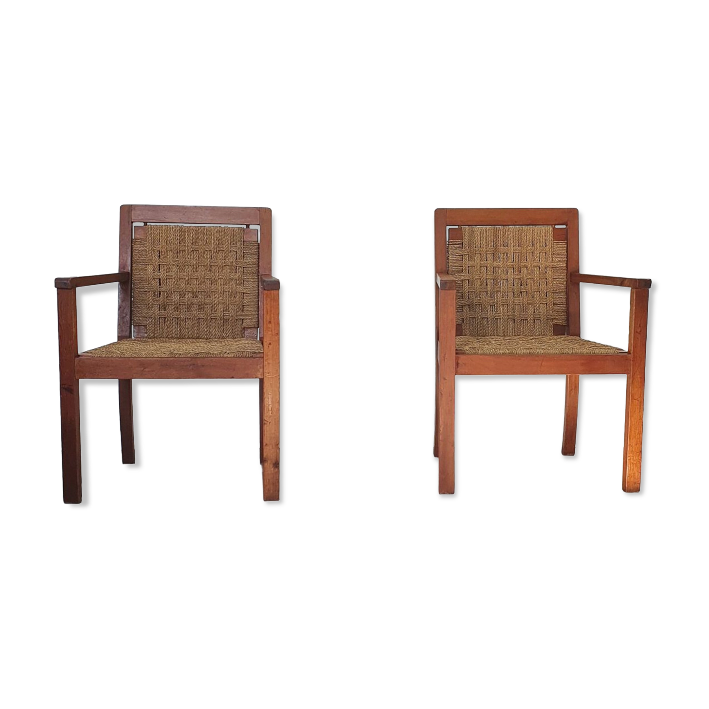 Pair of rope armchairs from the 50s