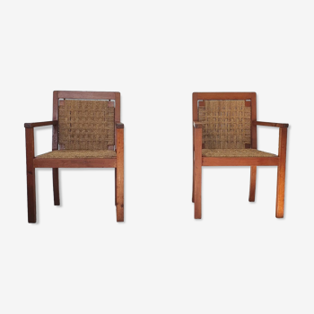 Pair of rope armchairs from the 50s