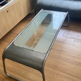 Metal and glass coffee table