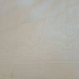Tablecloth and its 12 damasee towels floral decorations rockery embroidered monogram