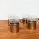 Vintage tea glasses RDA from East Germany by MUQ, Metallwarenfabrik Union Quedlinburg, set of 4.