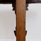 Foldable winemaker's table in solid oak - Ø 90cm